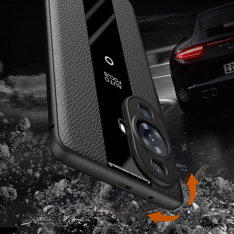 Q.COO For Huawei nova 11 Pro / nova 11 Ultra Case Non-slip TPU+Acrylic+Leather Phone Protector Q.COO For Huawei nova 11 Pro / nova 11 Ultra Case Non-slip TPU+Acrylic+Leather Phone Protector